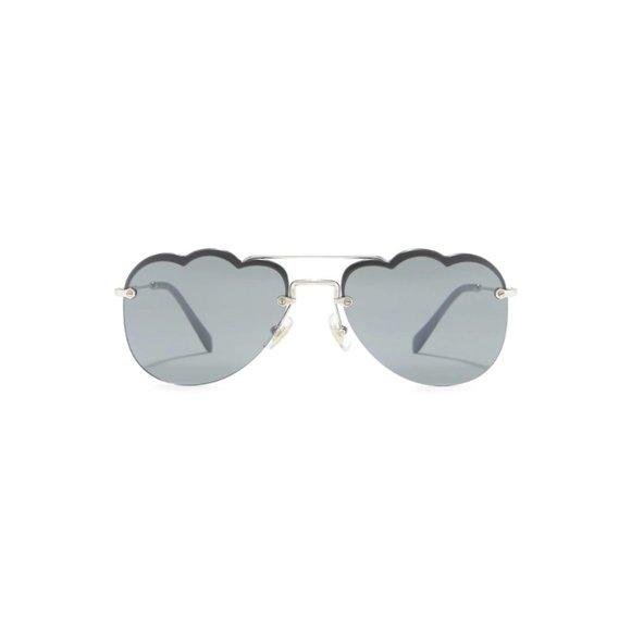 Miu Miu Accessories - MIU MIU 58mm Irregular Sunglasses - Dark Grey Flash Silver - Authentic - New